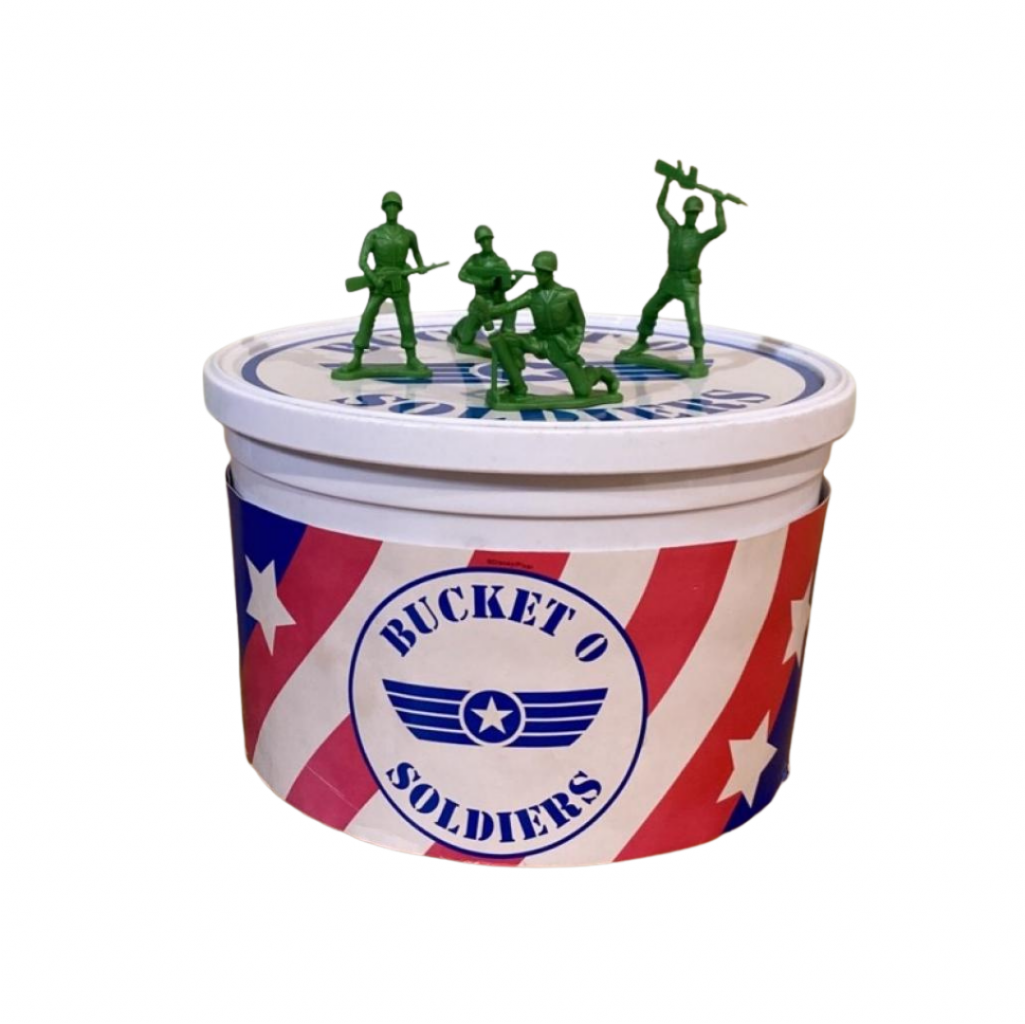 CAIXA BUCKET O SOLDIERS TOY STORY BRANCA, PRETA E VERMELHA (D 19