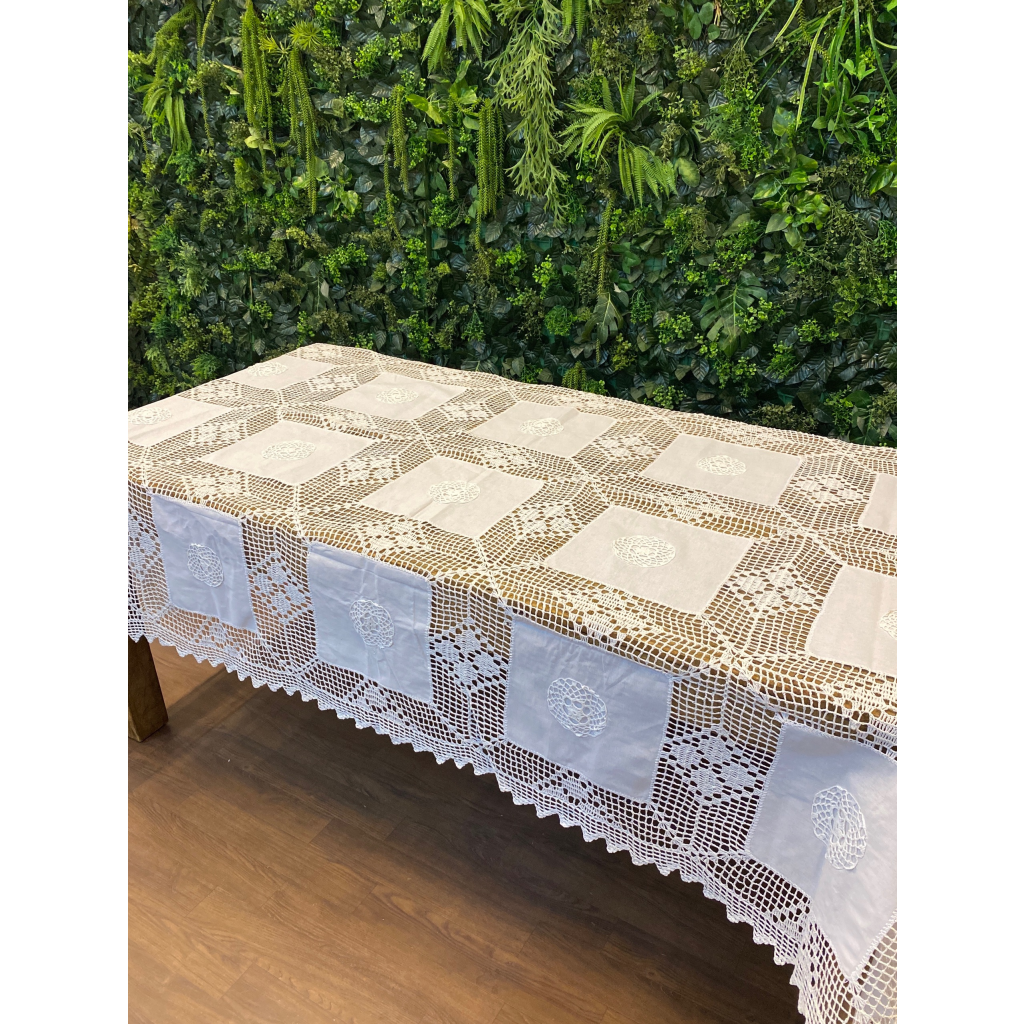 TOALHA RETANGULAR CROCHÊ BRANCO (C 3,00 M | L 1,75 M)