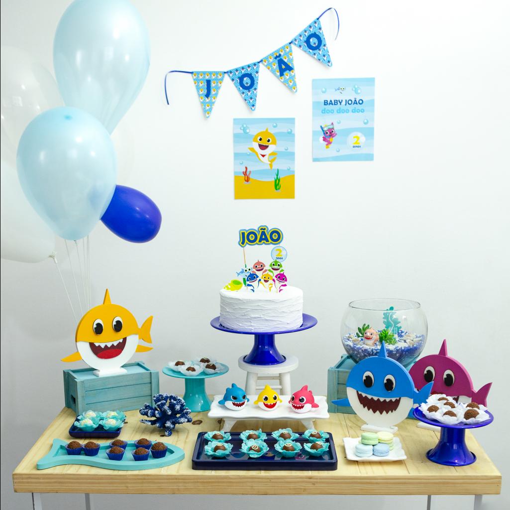 Kit Decoração Baby Shark P (valor sem papelaria)