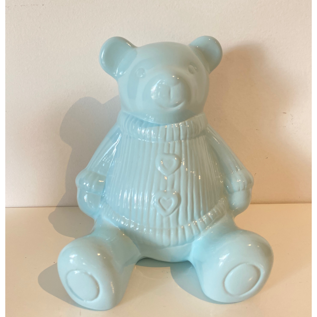 Urso azul de louça